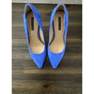 Reaction Kenneth Cole Blue Suede Pump Womens 5 Blue Slip On Heels Casual